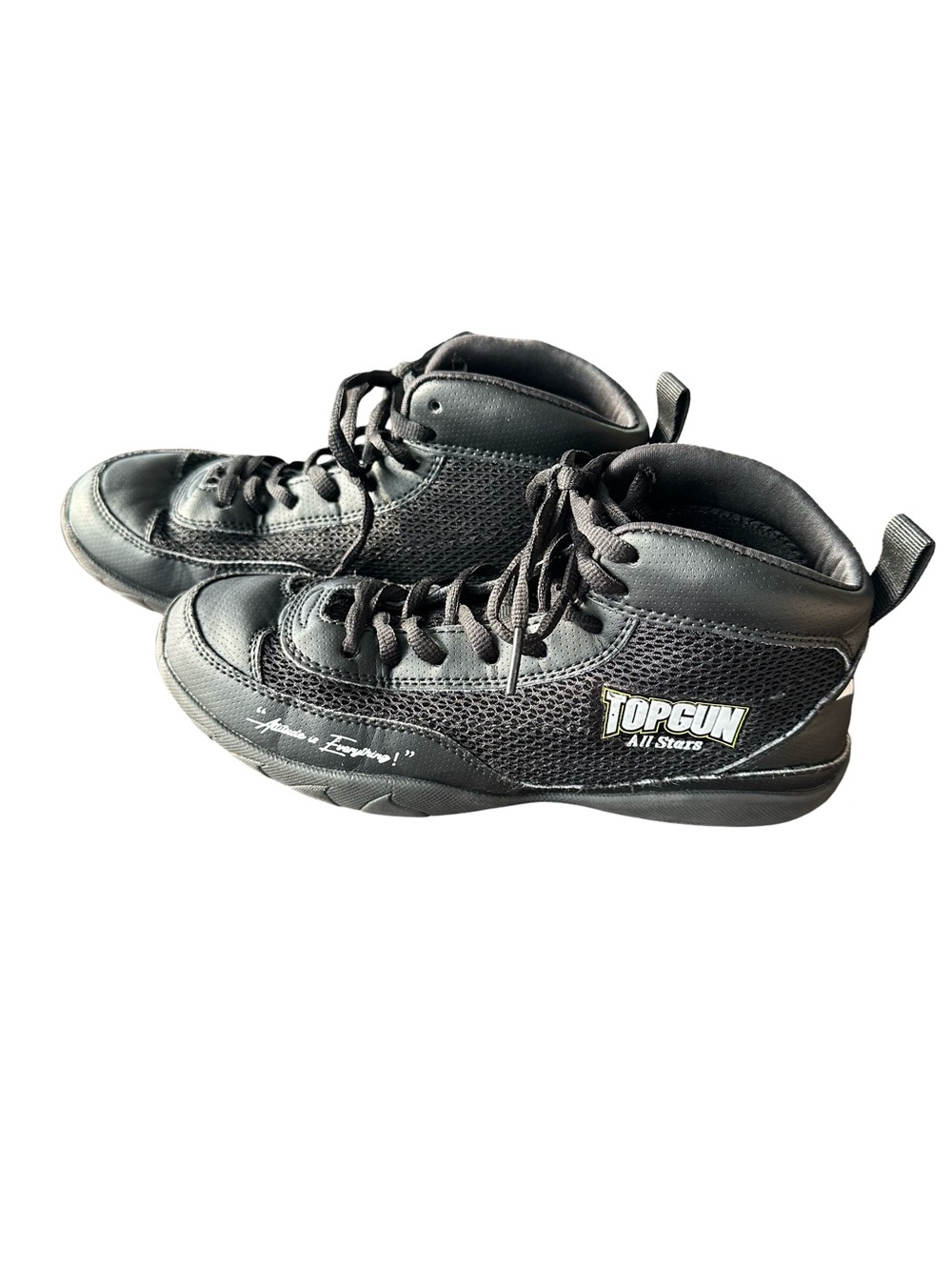 Top Gun All Stars Black High-Top Cheer Shoes Sneakers VRO No Limit 6.5 Youth